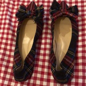 J crew tartan flats